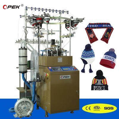 Máquina de tricô de chapéus de inverno OPEK com tela sensível ao toque com sistema de controle totalmente computadorizado