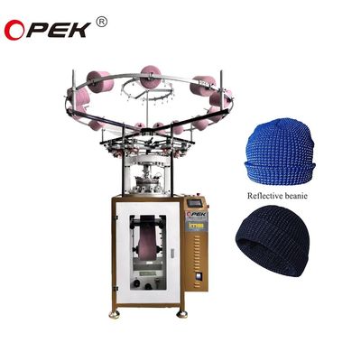 Máquina avançada de tricô de chapéu refletor 7G-18G com alimentador 2F-10F