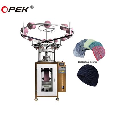 2F-10F Feeder Rib Hat Knitting Machine para chapéu de seda refletor e boné de inverno