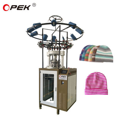 Máquina de tricô de chapéu de costelas Opek computadorizada para produção de bonés/manchas de costelas 1X1 2X1 2X2