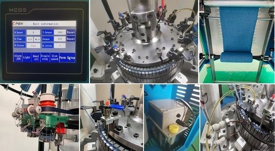 Escala de peixe e costura de waffle Tecelagem de chapéus de costelas Máquina de tricô com lubrificação AUTO