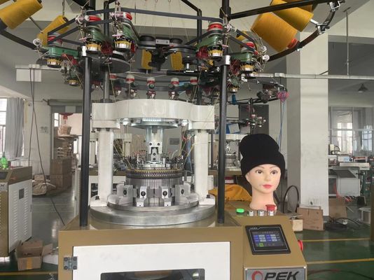 Escala de peixe e costura de waffle Tecelagem de chapéus de costelas Máquina de tricô com lubrificação AUTO