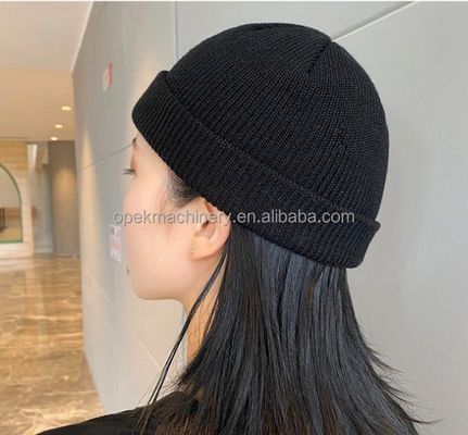 Warp Knitting Style OPEK 2024 Hip Pop Fashion Ribbed Beanie Machine com velocidade de 80RPM