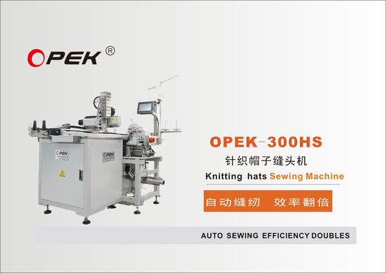 1.5KW OPEK-300HS Máquina de costura automática de chapéu para tricô cabeça de chapéu em lojas de vestuário