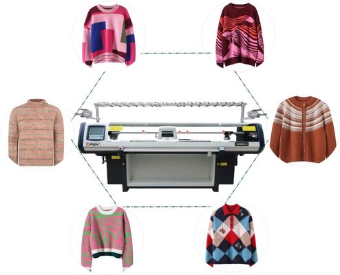 Máquina de tricô computadorizada de camisola plana com velocidade de 1,6 m/s e capacidade de Jacquard