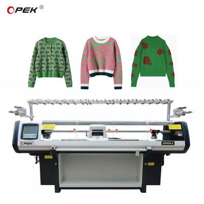 Largura de tricô de 52 polegadas Alemanha Agulha Jacquard Máquina de tricô plana para camisolas de lã