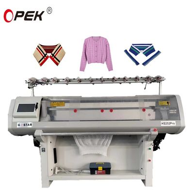 12G 14G 16G Máquina de tricô de suéter de colarinho Jacquard de sistema duplo para carga de 650 kg