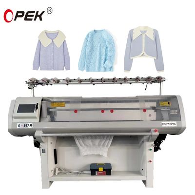 12G 14G 16G Máquina de tricô de suéter de colarinho Jacquard de sistema duplo para carga de 650 kg