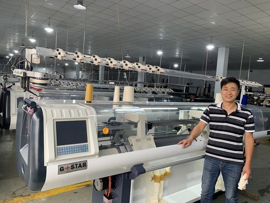 Máquina de tricô plana de 80 polegadas computorizada de suéter Jacquard para cortar o colarinho da camisa