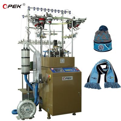 Máquina Opek circular totalmente automática computacional Jacquard cachequim lenço e boné