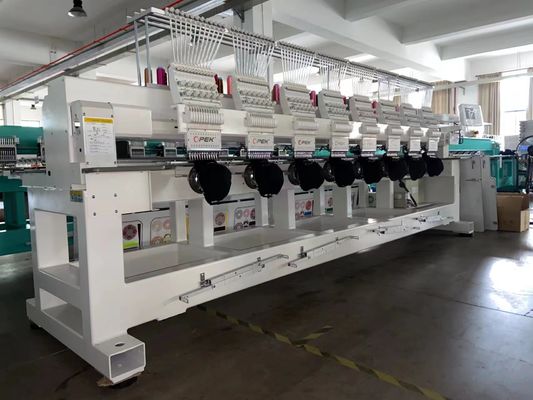 Intervalo de cabeça 400mm 6 cabeças 12 15 Agulhas máquina de bordado para chapéu