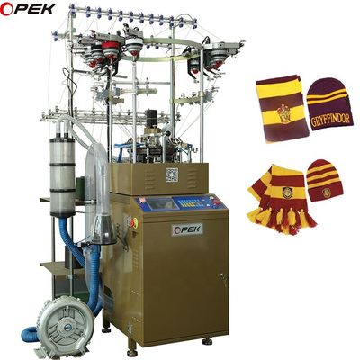 Venda a retalho Opek Multicolor Jacquard Crianças chapéu de boné máquina de tricô alarme totalmente automático