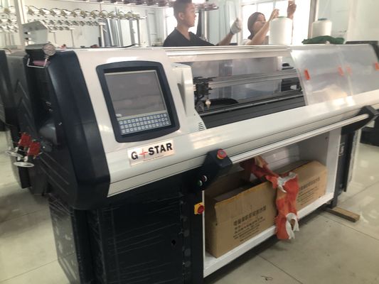Máquina de tricô de suéter Jacquard de alta velocidade para tricô plano sem costura