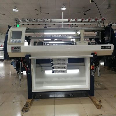 Máquina de tricô de tecido de camisola plana com 2 sistemas e produção de tecido de 52 polegadas