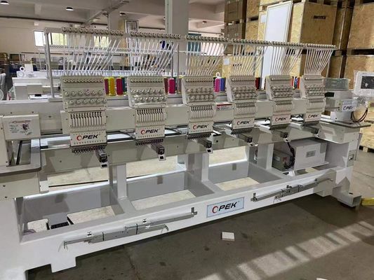 Máquina de bordado por computador de 12 cores e 6 cabeças de alta precisão com sistema de controlo Dahao