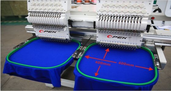 1200 RPM Velocidade máxima 2 cabeça Máquina de bordado computadorizado Ideal para lojas de vestuário
