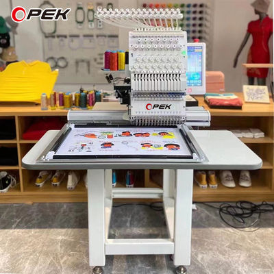 Máquina de bordado de roupas de camisetas com capacete multifunção de alta velocidade computacional OPEK