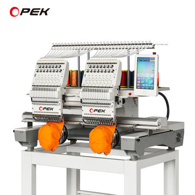 Máquina avançada de bordado de cabeça dupla para vestuário e chapéus 450*400 mm Área de bordado