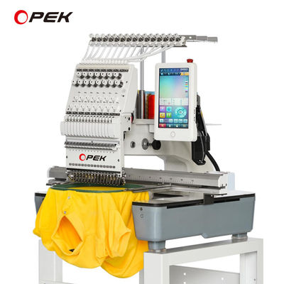 T-shirt com boné plano de precisão Máquina de bordado computadorizada para camisa T-shirt OPEK Roupa