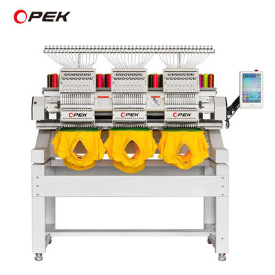 Máquina de bordado de camisetas OPEK com computador Dahao A15 e velocidade máxima de 1200 RPM