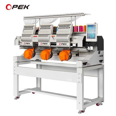 Máquina de bordado de camisetas OPEK com computador Dahao A15 e velocidade máxima de 1200 RPM