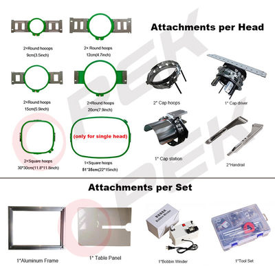 2000W OPEK 6 Head Máquina de bordado de computador industrial para camiseta de chapéu T-shirt chapéu roupa plana