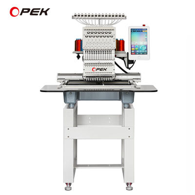Máquina de bordado de cabeça única com computador OPEK para fabricação de camisetas de chapéu e logotipo plano