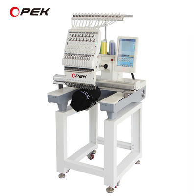 Máquina de bordado industrial com computador OPEK de cabeça única para fabricação de T-shirts e chapéus