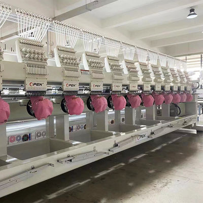 Máquina informática de confecção de bordados multi-cabeças de alta velocidade com intervalo de cabeças de 400 mm