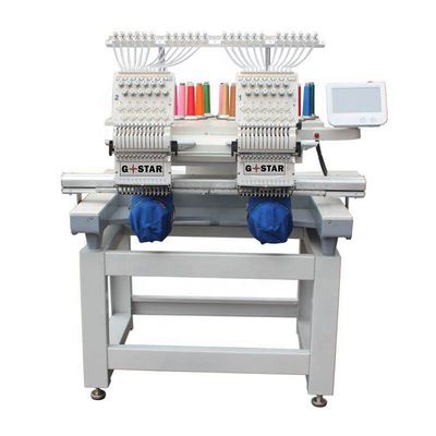 12 15 Agulhas Duplo Dois 2 Cabeças Máquina de bordado plana para chapéu de chapéu camiseta na OPEK