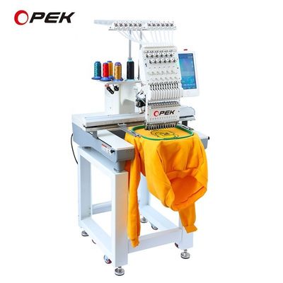 185 KG OPEK Máquina de bordado de cabeça única com tampa Computarizada Alta Velocidade 1200 RPM
