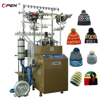 Equipamento de tricô de chapéu de chapéu de jacquard circular totalmente automático homologado CE ETL de alta velocidade