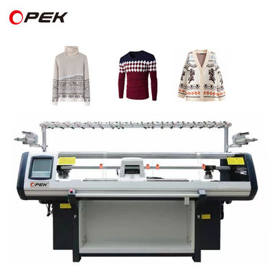 Máquina de tricô de colarinho plano de três sistemas para camisola Jacquard de 80 polegadas